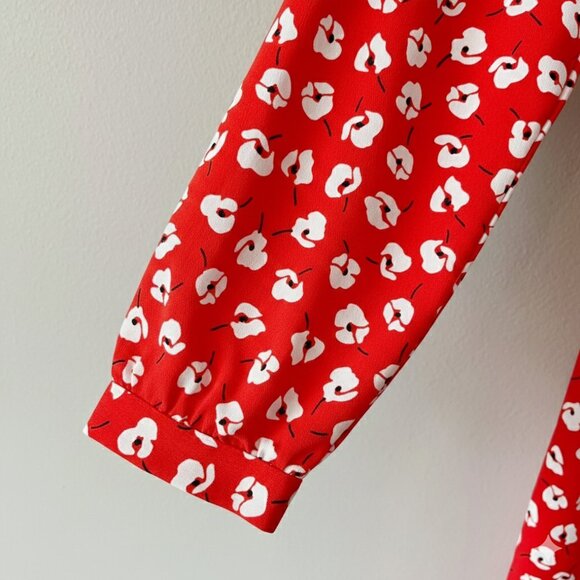 Draper James Fit and Flare 3/4 Sleeve Mini Dress Poppy Floral Red Size 8 EUC - Picture 5 of 8